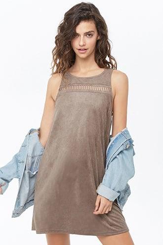 Forever21 Faux Suede Cutout Shift Dress