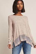 Forever21 Marled Mesh-hem Sweater