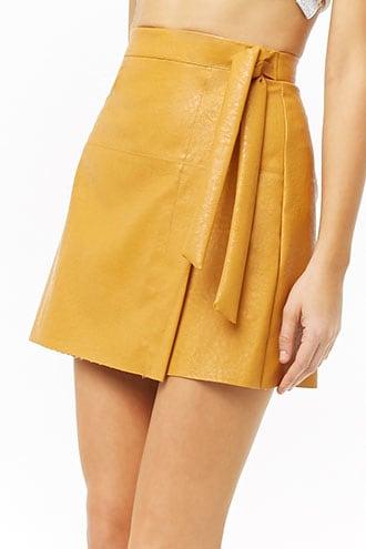 Forever21 Faux Leather Wrap Mini Skirt