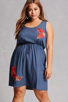 Forever21 Plus Size Floral Chambray Dress