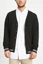 21 Men Men's  Black & Heather Grey Button-down Cardigan