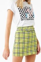 Forever21 Belted Plaid Skirt