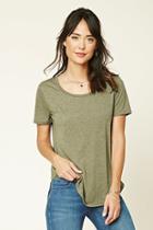Forever21 Women's  Heathered Cotton-blend Tee