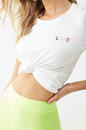 Forever21 Noisy May Embroidered Love Graphic Tee