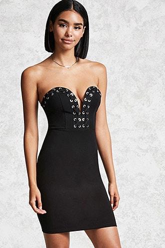 Forever21 Lace-up Mini Bodycon Dress