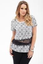 Forever21 Diamond Print Lacy Top
