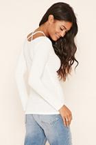 Forever21 Women's  Crisscross Ribbed Knit Top