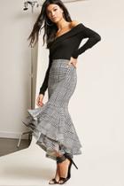 Forever21 Eta High-low Houndstooth Skirt