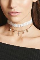 Forever21 Charm And Lace Choker Set