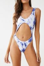 Forever21 Plunging Patternblock One-piece Swimsuit