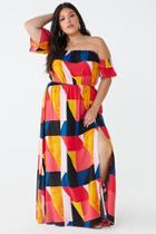 Forever21 Plus Size Geo Off-the-shoulder Maxi Dress