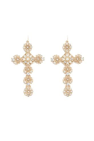 Forever21 Ornate Cross Pedant Earrings