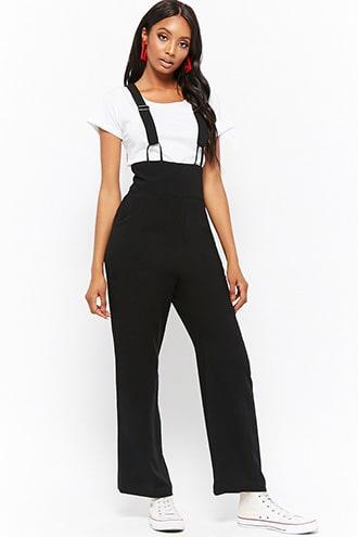 Forever21 Linen-blend Suspender Pants