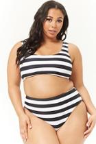 Forever21 Plus Size Striped High-rise Bikini Bottoms