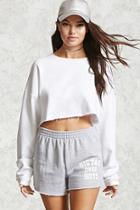 Forever21 Heathered Knit Raw-cut Shorts