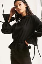 Forever21 Open Shoulder Trumpet Sleeve Top