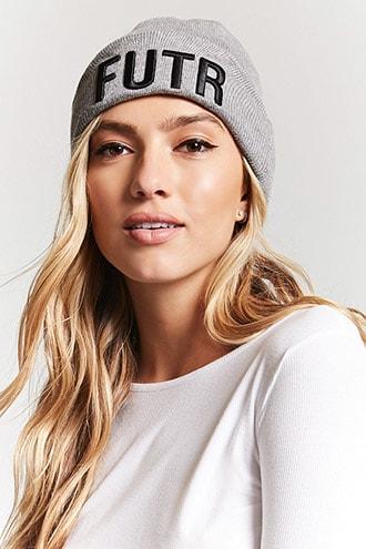 Forever21 Futr Graphic Foldover Beanie