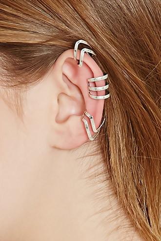 Forever21 B.silver Cutout Ear Cuff