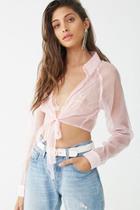 Forever21 Organza Front-tie Top
