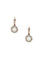Forever21 Faux Gemstone Circle Studs (antic Gold/white)