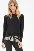 Forever21 Contemporary Floral-hem Combo Top