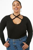 Forever21 Plus Size Marled Crisscross Top