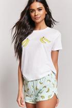 Forever21 Banana Graphic Pajama Tee & Shorts Set