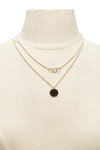Forever21 Layered Circle Pendant Necklace