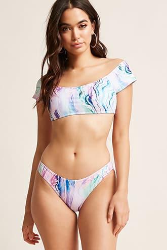 Forever21 Marble Print Bikini Set