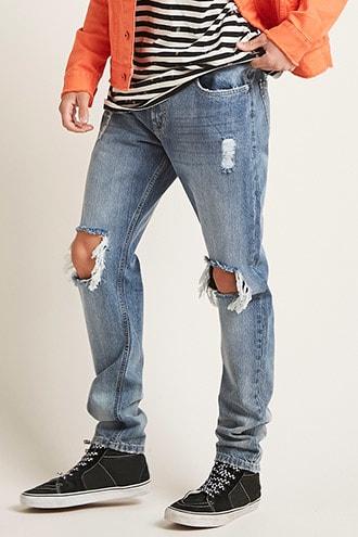 Forever21 Cutout Slim-fit Jeans
