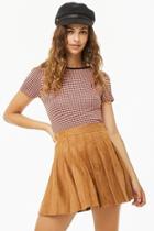 Forever21 Pleated Faux Suede Mini Skirt