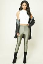 Forever21 Women's  Grey Stretch Knit Leggings