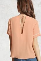 Forever21 Piped Trim Crepe Blouse