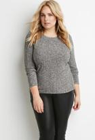 Forever21 Plus Women's  Plus Size Marled Rib Knit Sweater