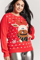 Forever21 Plus Size Knit Reindeer Sweater