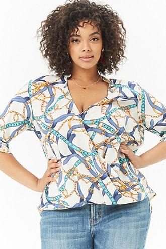 Forever21 Plus Size Bridles Reins & Chains Surplice Top