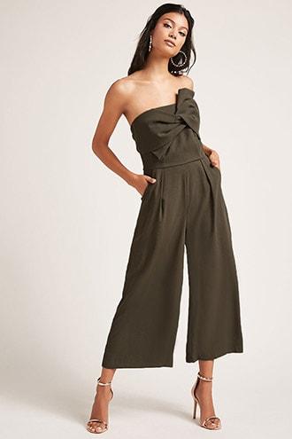 Forever21 Strapless Twist-front Jumpsuit