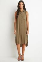 Forever21 Women's  Midi Shirt Dress (olive)