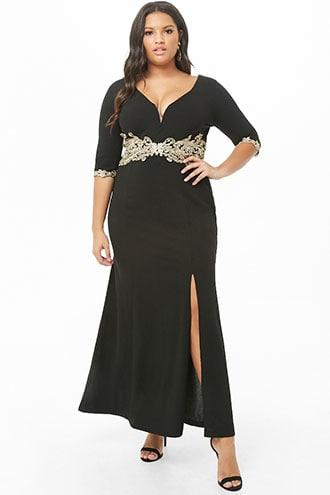 Forever21 Plus Size Soieblu Embroidered Gown