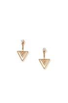 Forever21 Gold & Clear Cutout Triangle Ear Jackets