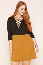 Forever21 Plus Women's  Black Plus Size Crisscross-front Top