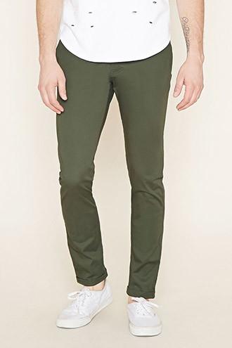 21 Men Men's  Olive Drawstring Cargo Pants