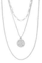 Forever21 Etched Pendant Layered Necklace