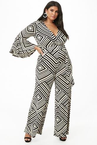 Forever21 Plus Size Chevron Surplice Jumpsuit