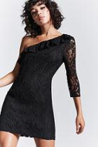 Forever21 Lace Flounce One-shoulder Dress