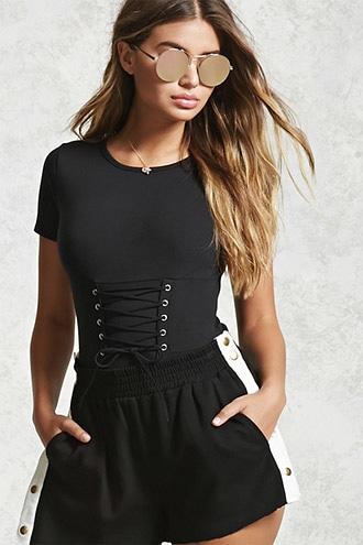 Forever21 Corset Detail Bodysuit