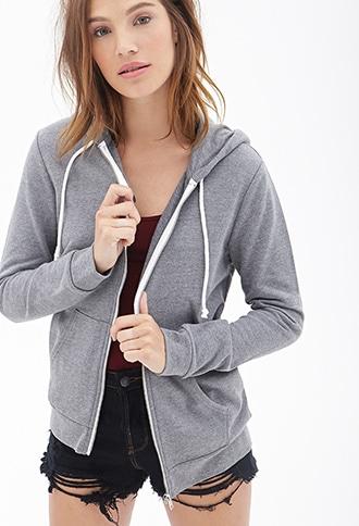 Forever21 Heathered Zip-up Hoodie