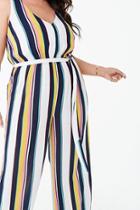 Forever21 Plus Size Belted Striped Jumpsuit