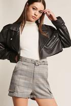 Forever21 High-waist Glen Plaid Shorts