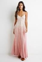 Forever21 Women's  Lace-paneled Maxi Dress (blush/yellow)